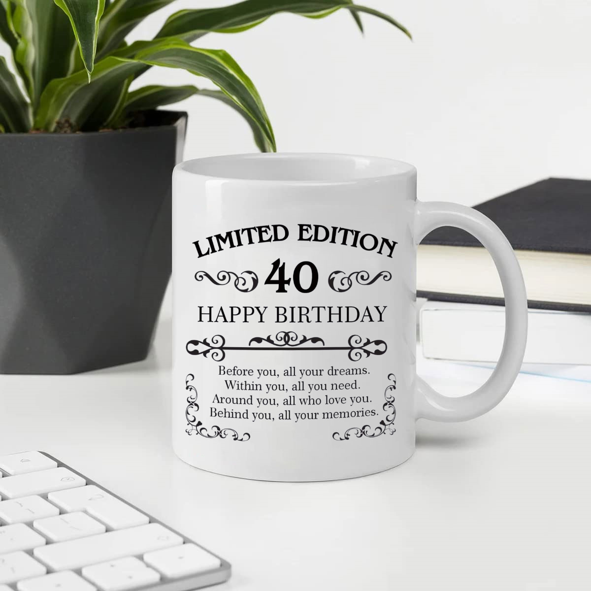 Cadeau de 41e anniversaire pour homme – 40 + 1 tasse doigt d'honneur –  Tasse à café fantaisie de 325 ml – Idée cadeau pour mari, grand-père, papa