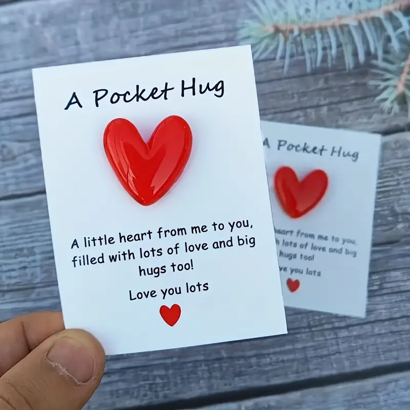 Cute Little Pocket Hug Poem Card Lovely Heart Shaped - Temu
