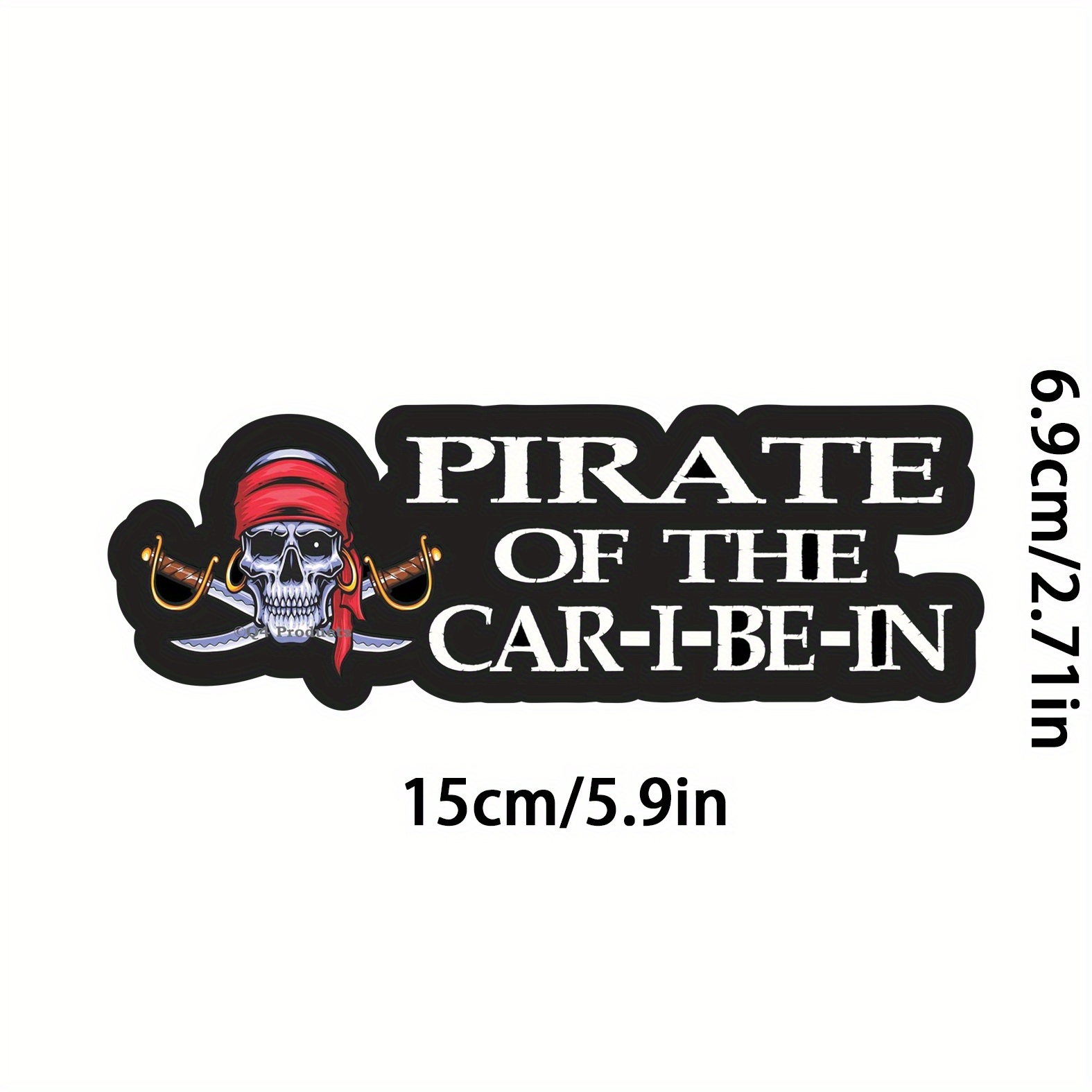 

1pc Car Pirate - Fun Sticker Vinyl Waterproof Stickers For The Windows Or Bumpers Of Your Car Or Truck
