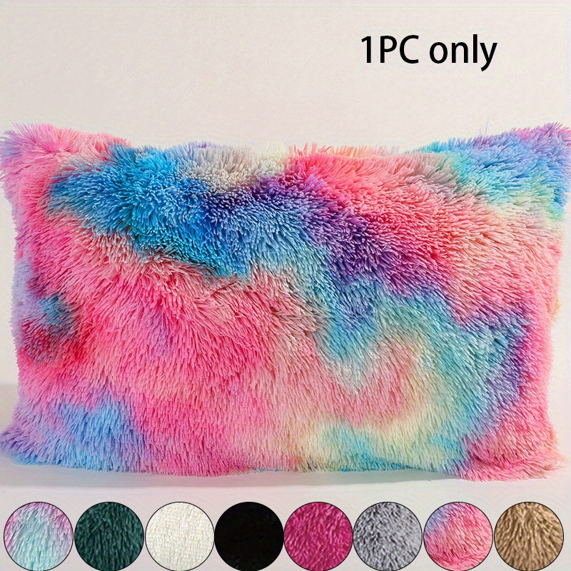 

1pc Fur Pillowcases, Velvet Super Soft And Cozy, Wrinkle, Fade, Stain Resistant With Zipper Closure Bed Pillow Cases, 50*70cm / 19.69*27.56in