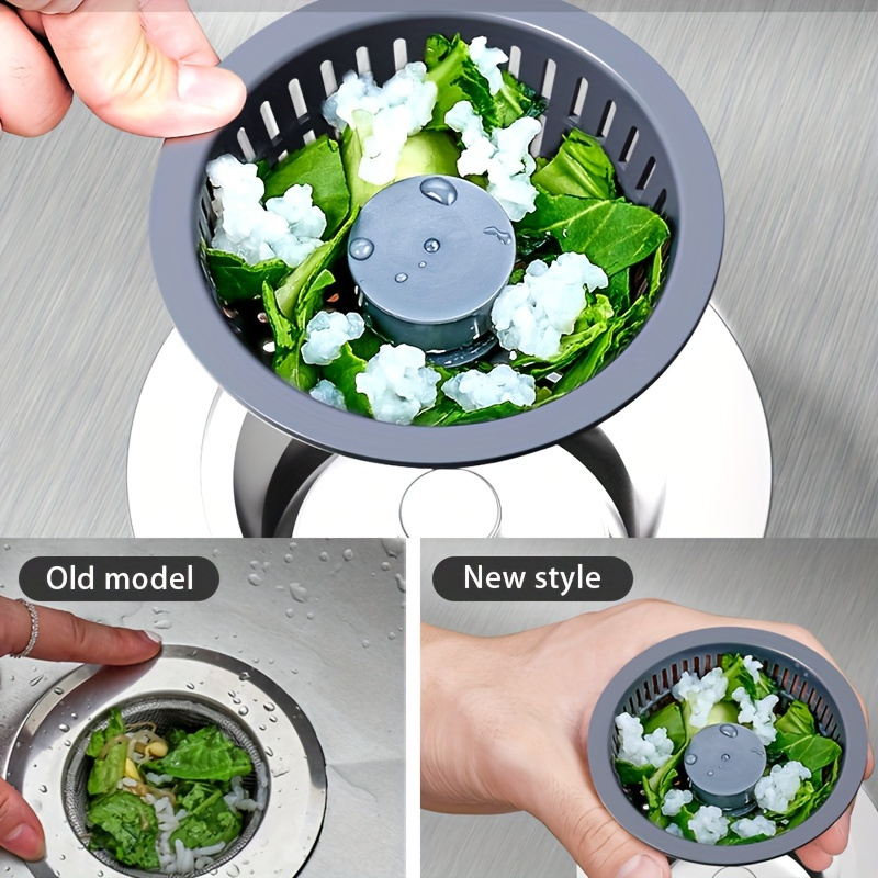 1pc restaurant kitchen sink press type sewer anti odor bouncing core vegetable wash basin universal sewer accessories leakage plug seal details 2