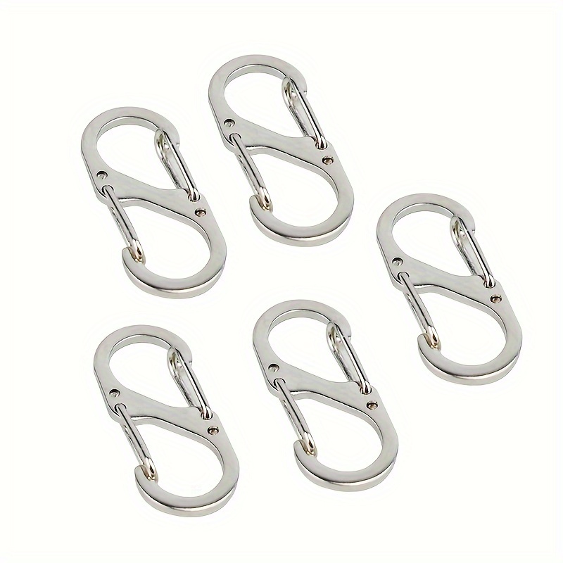 2 5pcs Multi Purpose Spring Buckle Keychain Double Snap Hook Small  Carabiner For Hiking And Camping - Sports & Outdoors - Temu