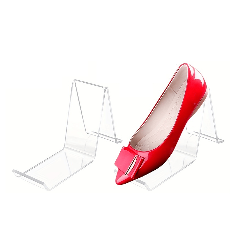 2pcs Shoe Display Rack, Sturdy Acrylic Shoe Storage Stand Shelf For Bedroom, Entryway, Hallway, Household Storage Organizer