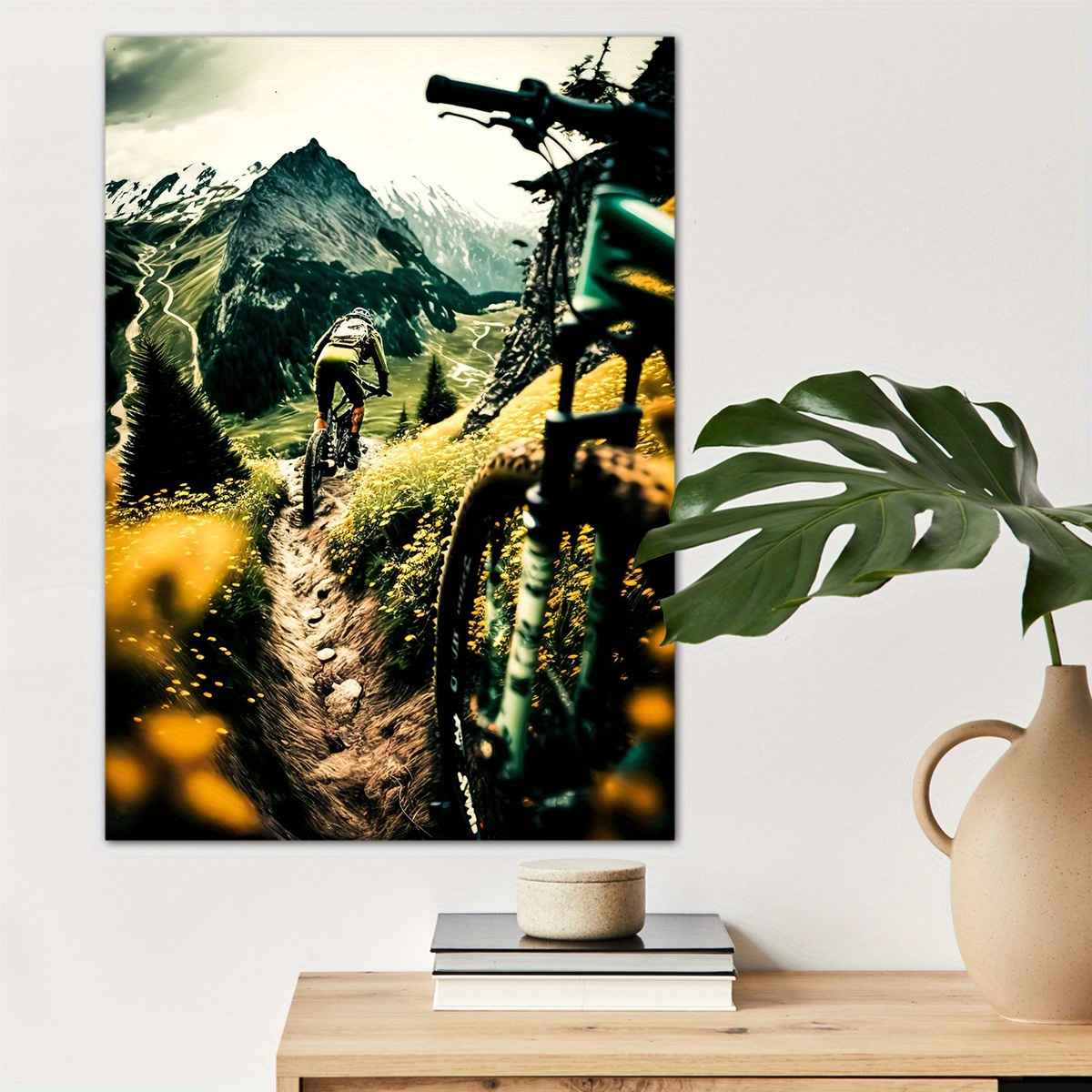 

1pc Mountain Bike Poster Canvas Wall Art For Home Decor, Hiking Lovers Poster Wall Decor High Quality Canvas Prints For Living Room Bedroom Kitchen Office Cafe Decor, Perfect Gift And Decoration