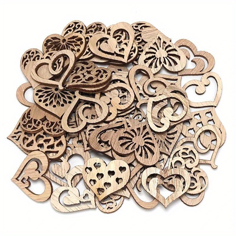  Corazones de madera de 4 pulgadas, forma de corazón de madera  natural sin terminar, 4 pulgadas, (10 piezas) : Arte y Manualidades