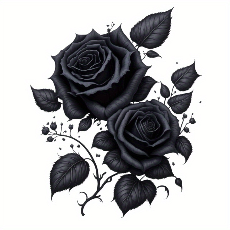 

1pc Beautiful Black Rose Car Sticker Glamorous And Eye-catching Design