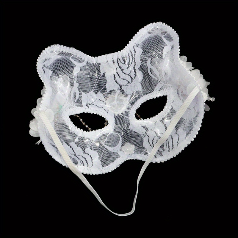 1pc Dentelle Chat Perle Papillon Masquerade Masque Masque - Temu France