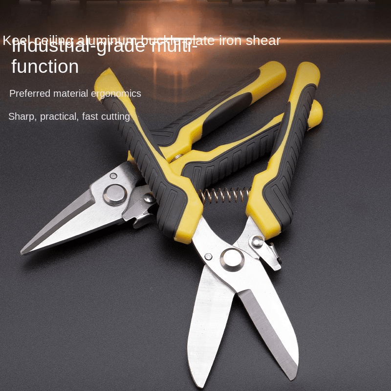 Aviation Tin Snips 8 Inch Heavy Duty Metal Cutter, Straight Shears with  Stainless Steel Blade & Comfort Grips, Multifunction Cutting of Branches