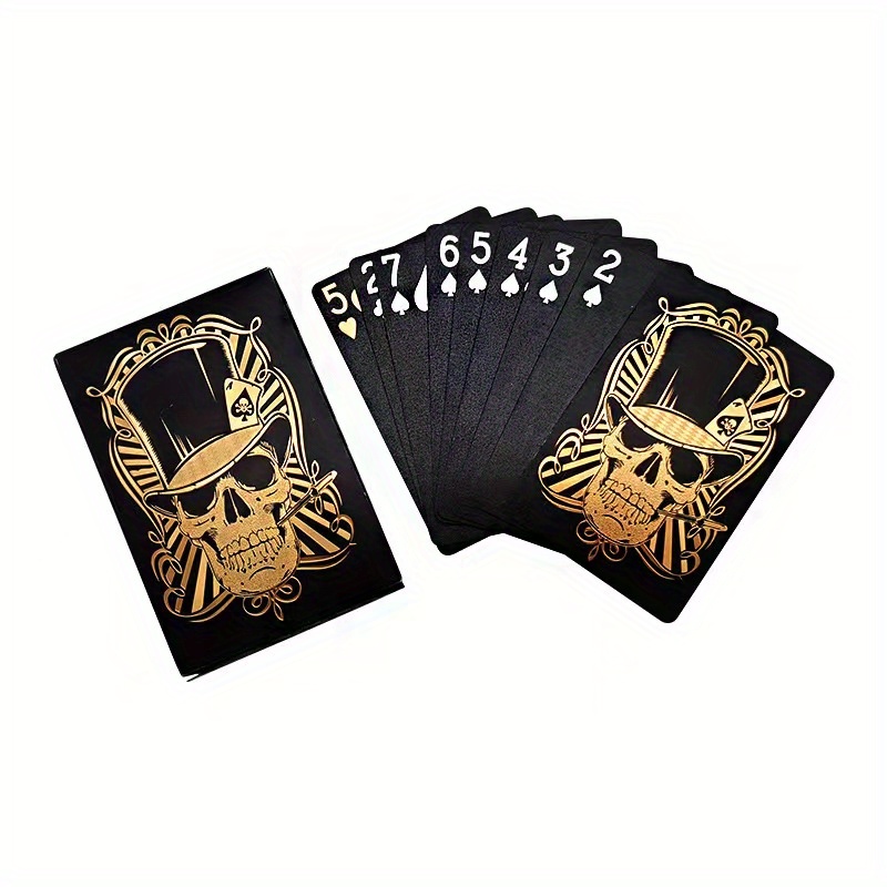 1 Pc Cool Black Playing Cards Poker Étanche Avec Motif - Temu France