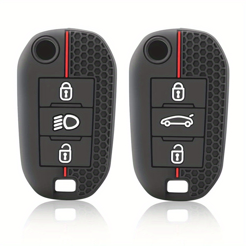 Comprar Funda de cuero para llave de coche para Citroen C4 CACTUS C5  Peugeot 508 301 2008 3008 408, funda para llave, soporte para bolsa