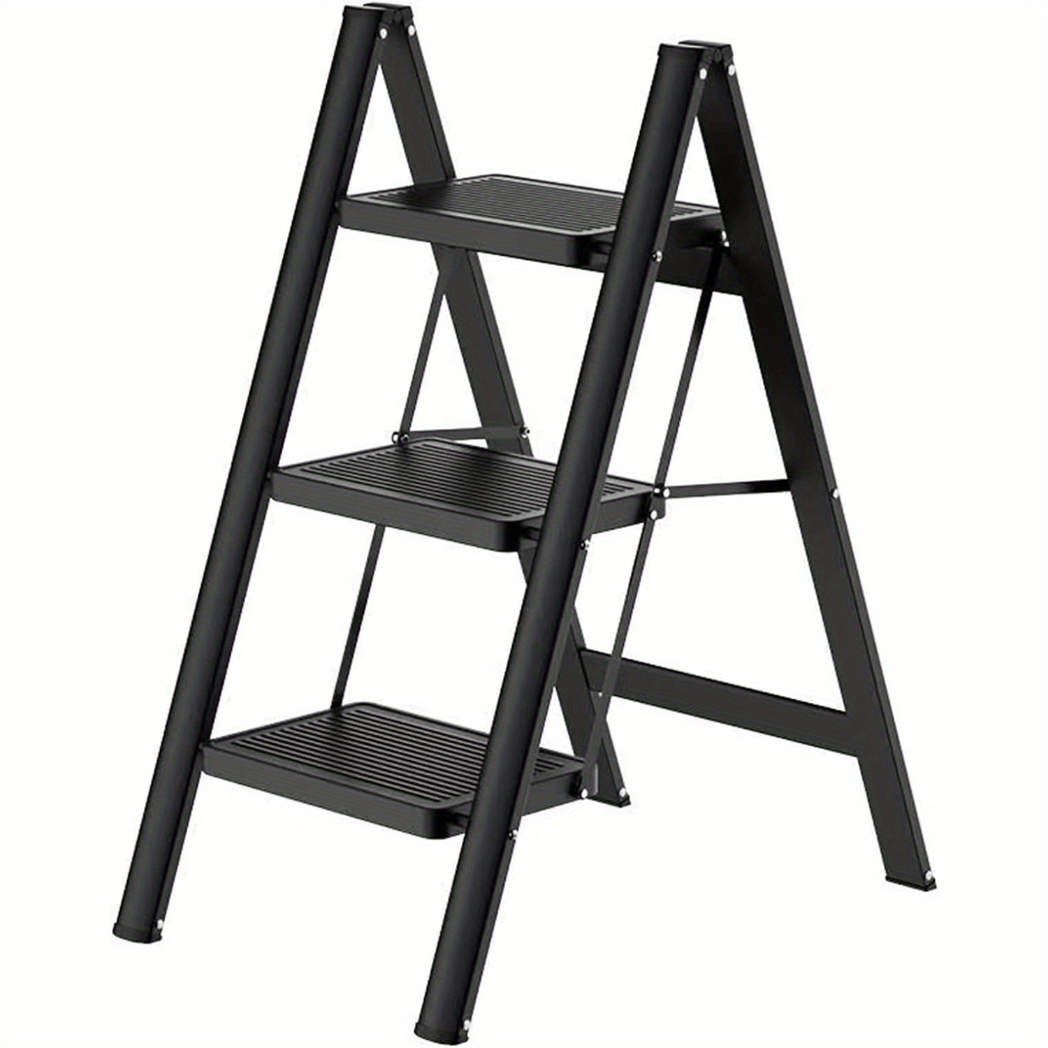 Escalera plegable de 3 escalones de madera de aluminio para cocina, pedal  antideslizante, escaleras de armario ligeras portátiles para adultos en