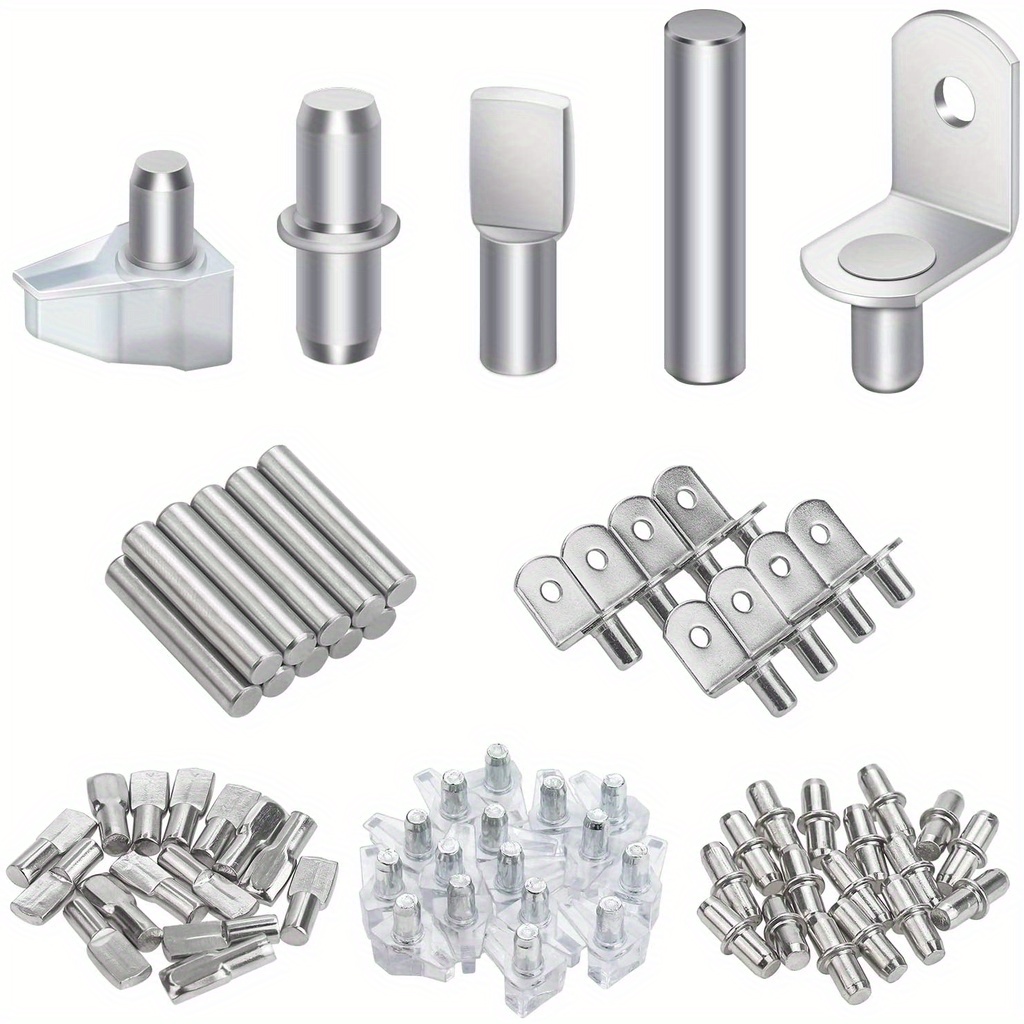 

108pcs Nickel-plated Shelf Support Pegs Kit – , Bracket And Pin Assortment For Cabinets, Bookshelves, Garden Shelves, ,