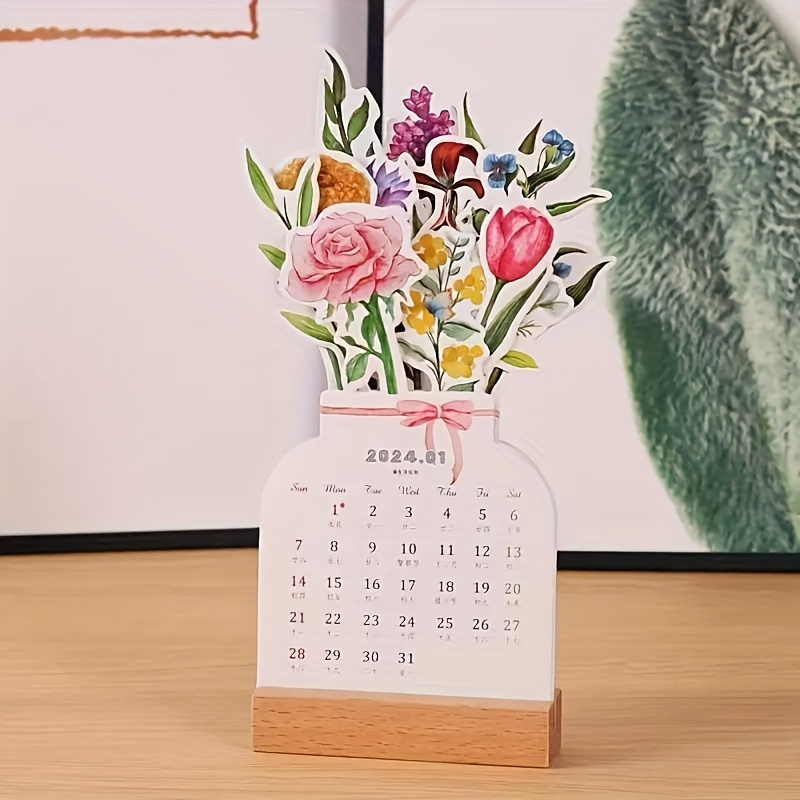 Calendario magnético de flores de felicidad 2024, calendario de escritorio  de felicidad 2024, calendario pequeño 2024 con imán, calendario de  escritorio inspirador 2024, regalo -  México