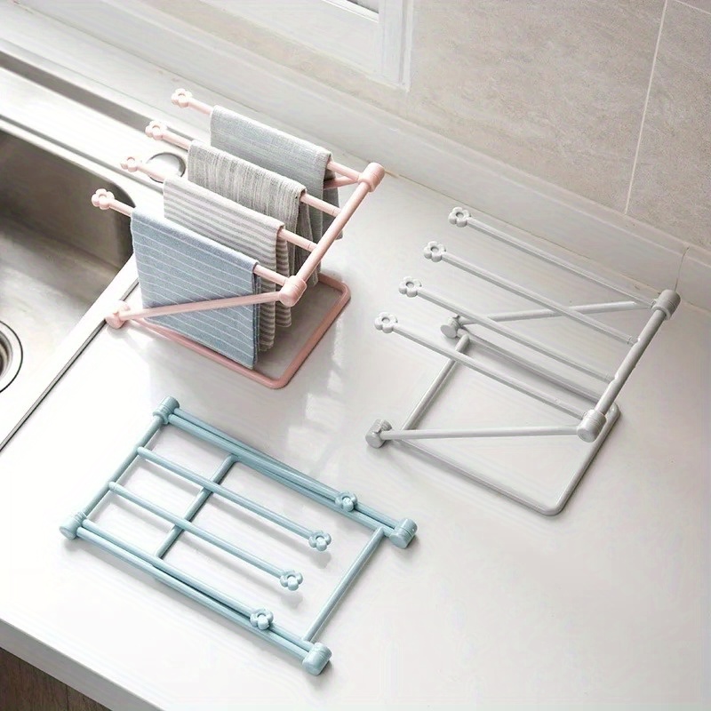 Acheter Porte-gant de toilette pliable, porte-serviettes à main, support de  rangement Vertical pour torchons de cuisine