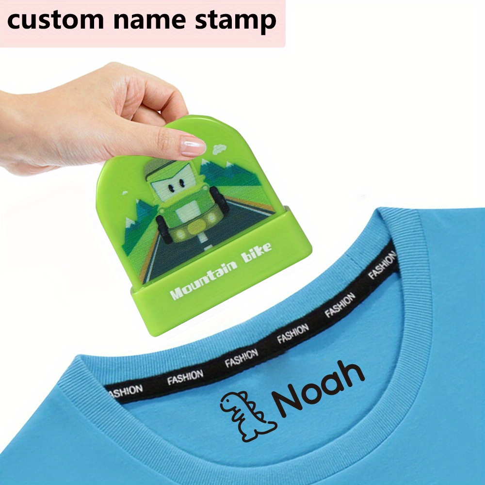 WAJIWA Personalized Name Stamp for Clothing Kids,Customized Kiddo Name Stamp,The Kiddo Space Stamp Waterproof Perfect for School Supplies,Shirts