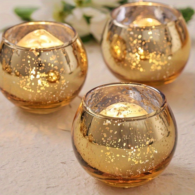 Candle Glass Empty Cup Multi-color Electroplated Candlestick Candle Cup  Home Tabletop Aromatherapy Christmas Decor Candle Cup