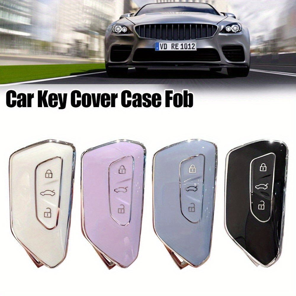 Tpu Car Key Shell Fob Case Remote Key Cover Protector For - Temu