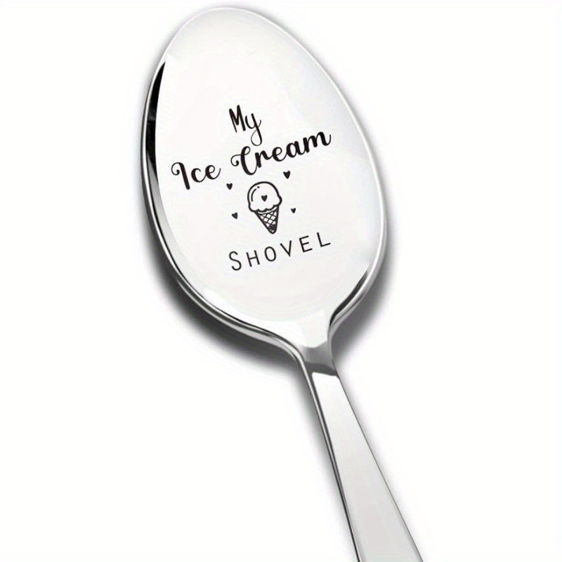 

Shovel Spoon Engraved Steel, Ice For Men Women, For Christmas