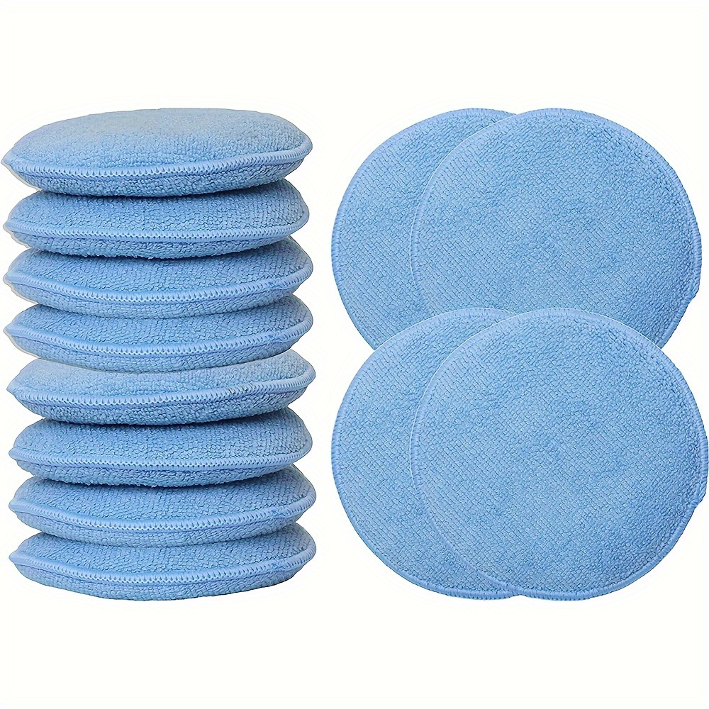 

6pcs Blue Microfiber Wax Applicator Pads - Perfect For A Shiny Finish