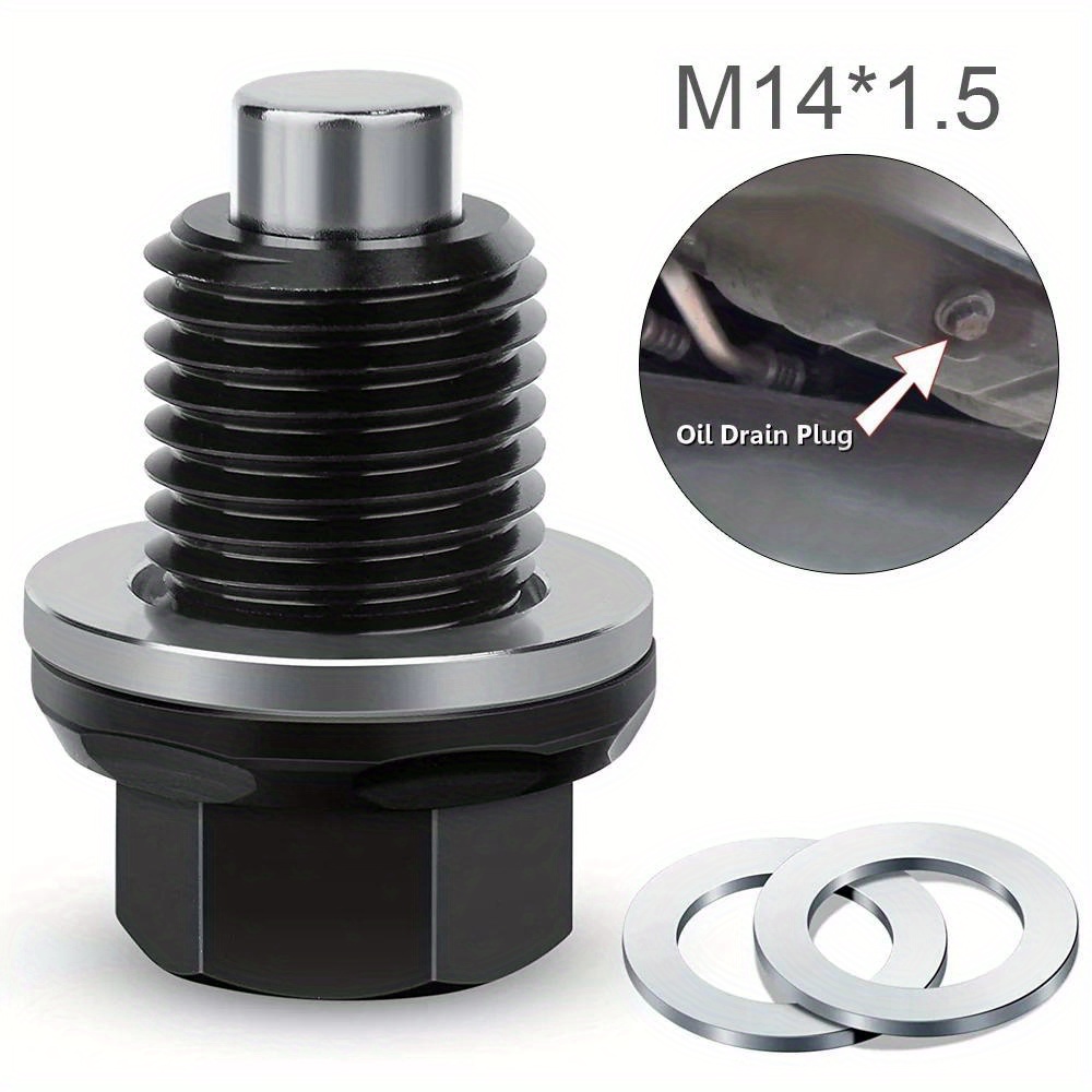 

M14x1.5 Magnetic Oil Drain Plug T6 Aviation Aluminum With Crush Washer Gasket For Ford- Gm- Hyundai- Kia- And More Select Models