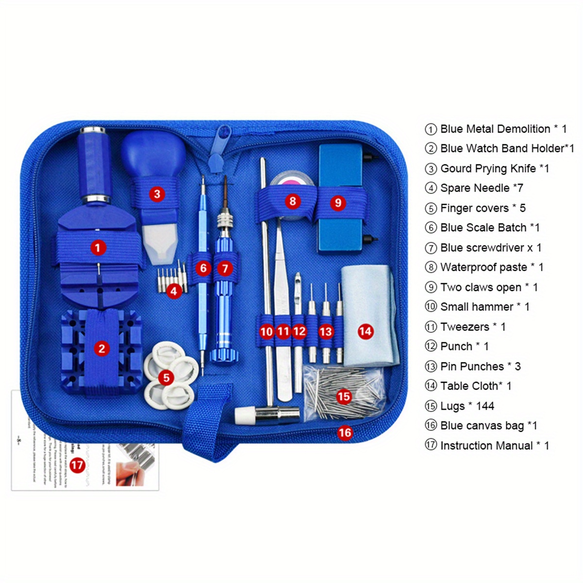 172pcs watch repair kit watch case opener spring bar tools Temu