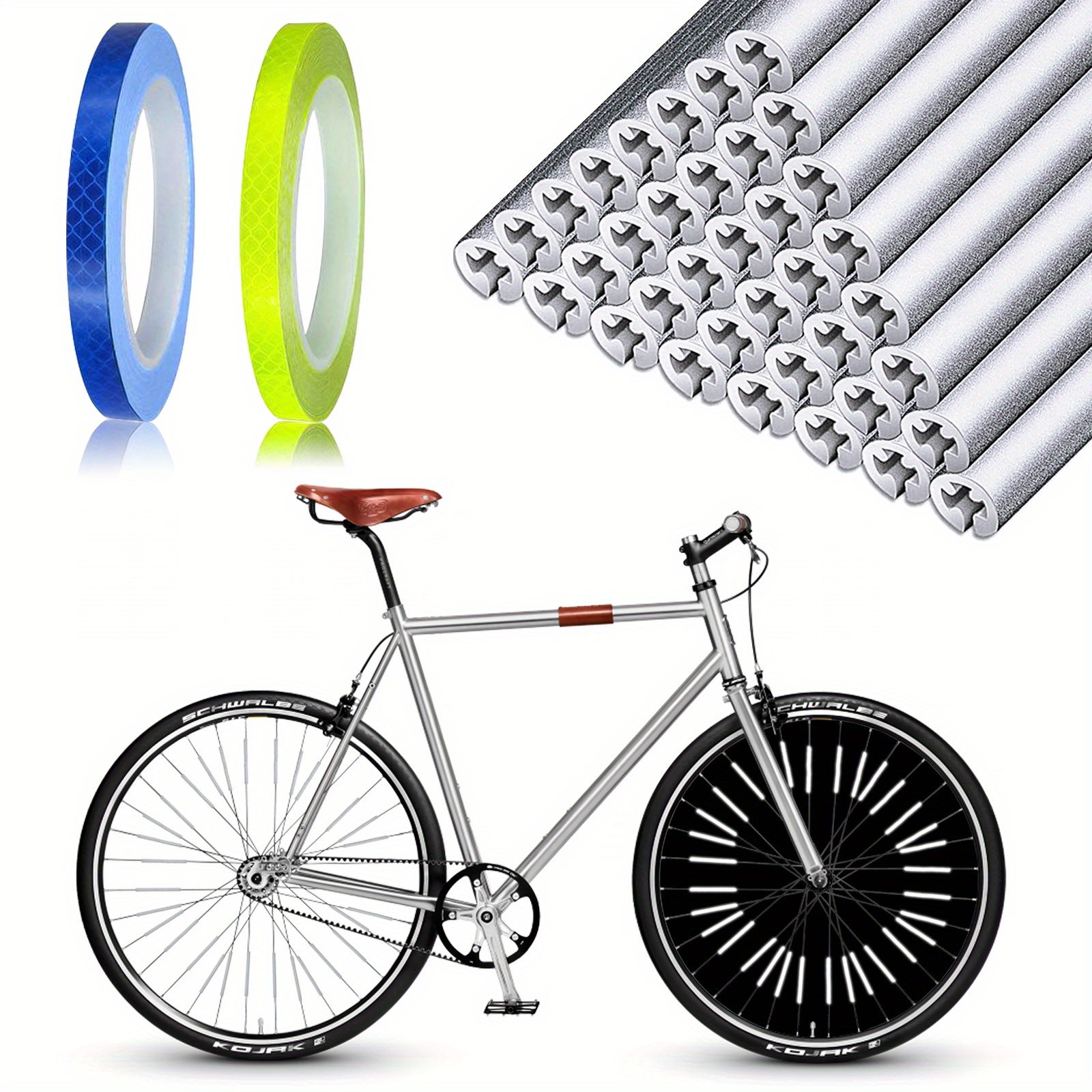Réflecteur Fluorescent De Roues De Bicyclette, Autocollant Réfléchissant De  Vélo De VTT Pour L'avertissement De Cyclisme, Réflecteur De Rayon De Vélo