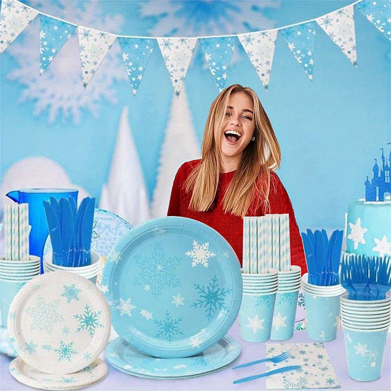  167 piezas de suministros de fiesta de cumpleaños de Frozen,  decoración de fiesta de congelado, kit de arco de globos para niños y  niñas, baby shower, decoraciones de cumpleaños de Frozen (