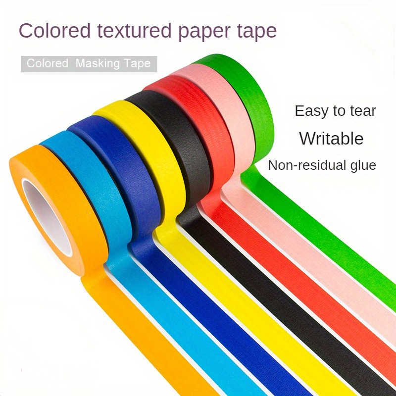 20M Adhesive Masking Tape White High Temperature Single Side Tearable  Writable Decorative For Office Car Oil Painting Art Sketch