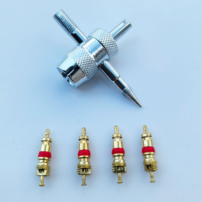 Kit Réparation Valves Pneus VINFUTUR 43 Pièces - 30 Noyaux Valve + 10 Tiges TR412 + Outils Pour Vélo, Moto, Voiture