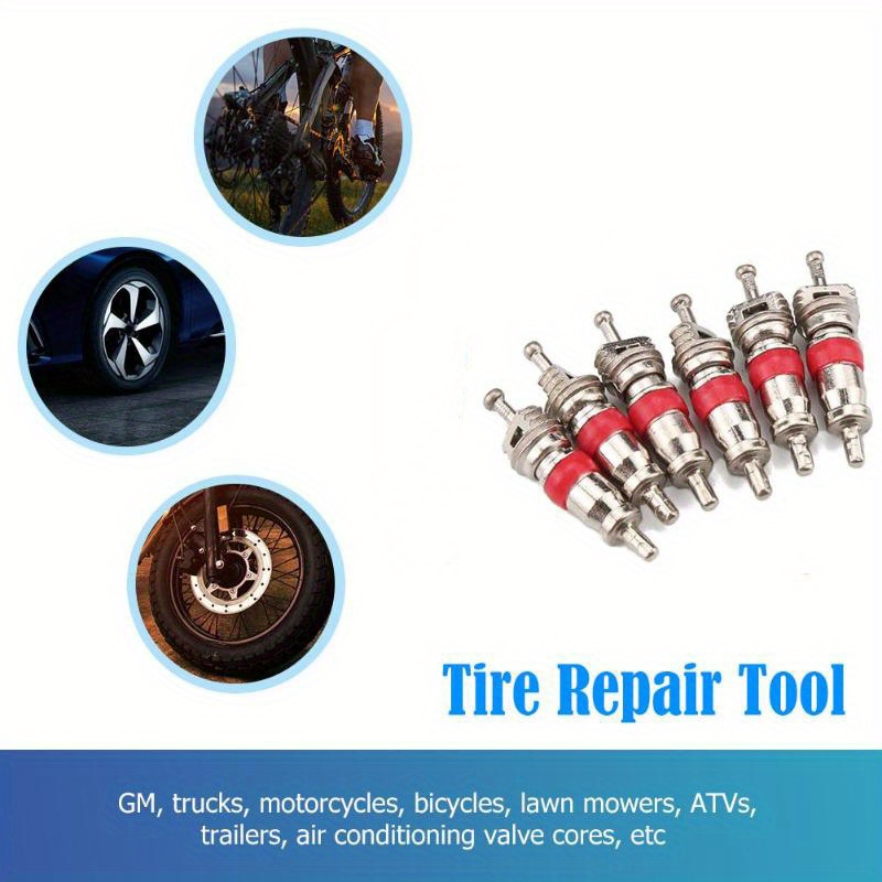 Universal Tire Valve Repair Tool Set with 4 Copper Valve Cores - Durable and Easy-to-Use Tire Valve Maintenance Kit