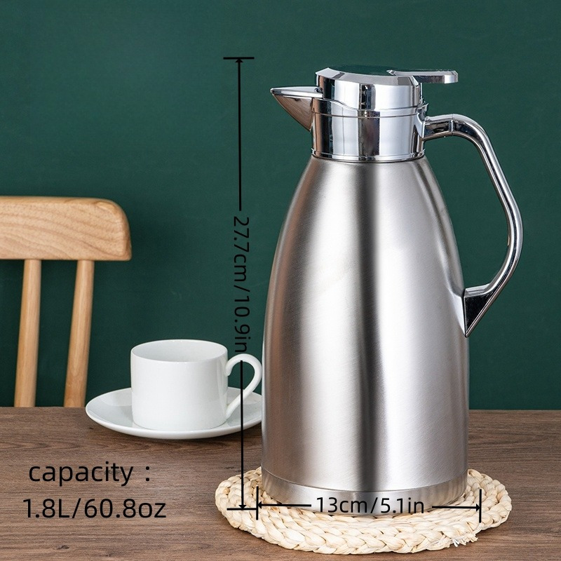 Image of Sus304 Stainless Steel Roman Pot Vacuum Insulated Coffee Pot Household Pot Large Capacity Teapot Vacuum Cup Bottle Hotel Commercial Pot Portable Carry-on Camping Outdoor Kettle