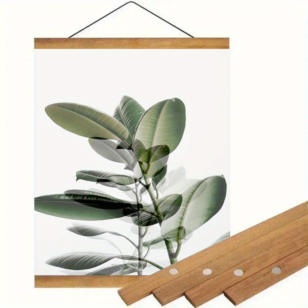 

1pc Magnetic Poster Hanger, 8-20in/21-51cm Lightweight Wood Magnetic Poster Hanger Or Photos, Scrolls, And Artwork - Diy Teak Pine Frame For Wall Art Decor And Home Decor