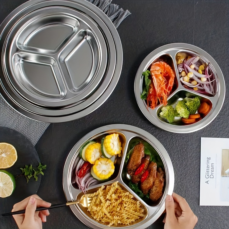 Assiette de cantine avec compartiments et couvercle pour enfants, assiette  de salle à manger, boîte à