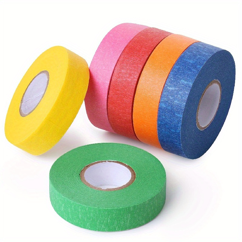 Cinta adhesiva de colores de 1 pulgada x 10 yardas, multicolor, uso  multisuperficie, 8 rollos