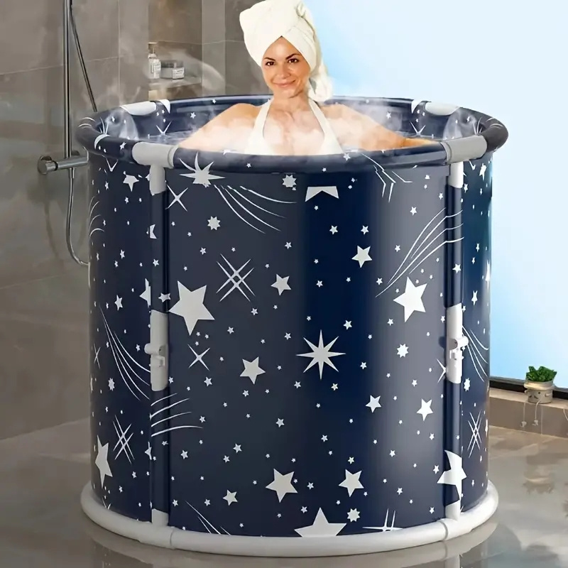 Household Sauna Bath Bucket Adult Bath Bucket Folding Bath Bucket SPA  Bathtub Thickened Large Full Body Hot Tub First choice for beauty
