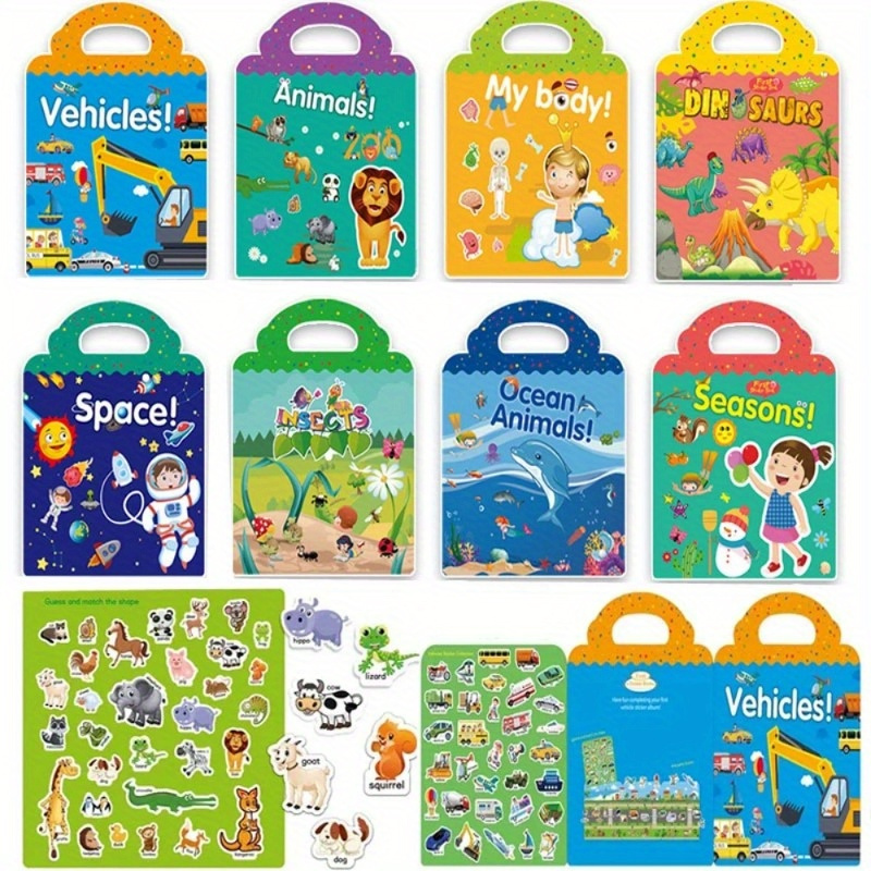 Acheter Autocollants réutilisables pour enfants, étiquette Kawaii,  papeterie pour livres, éducation précoce, dessin animé, mignon, cadeau pour  enfants