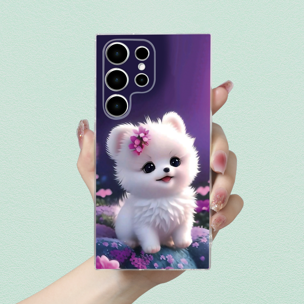 

Cute Dog Printing Clear Phone Case Aesthetic For Samsung Galaxy S/a Series No Yellowing High Transparency Phone Case Protective Thin And Breathable Mobile Cover Shockproof Phone Case Accessories