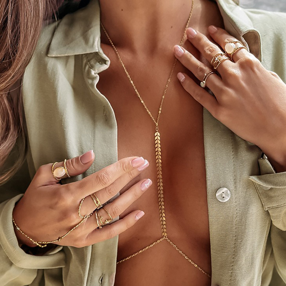 Women Luxury Handmade Faux Pearls Crop Top Bra Body Chain - Temu