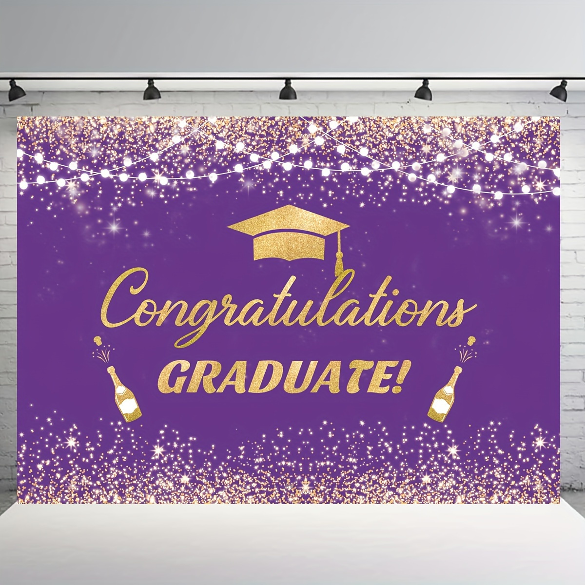 Purple Graduation Background 2024 Purple Golden - Temu Australia