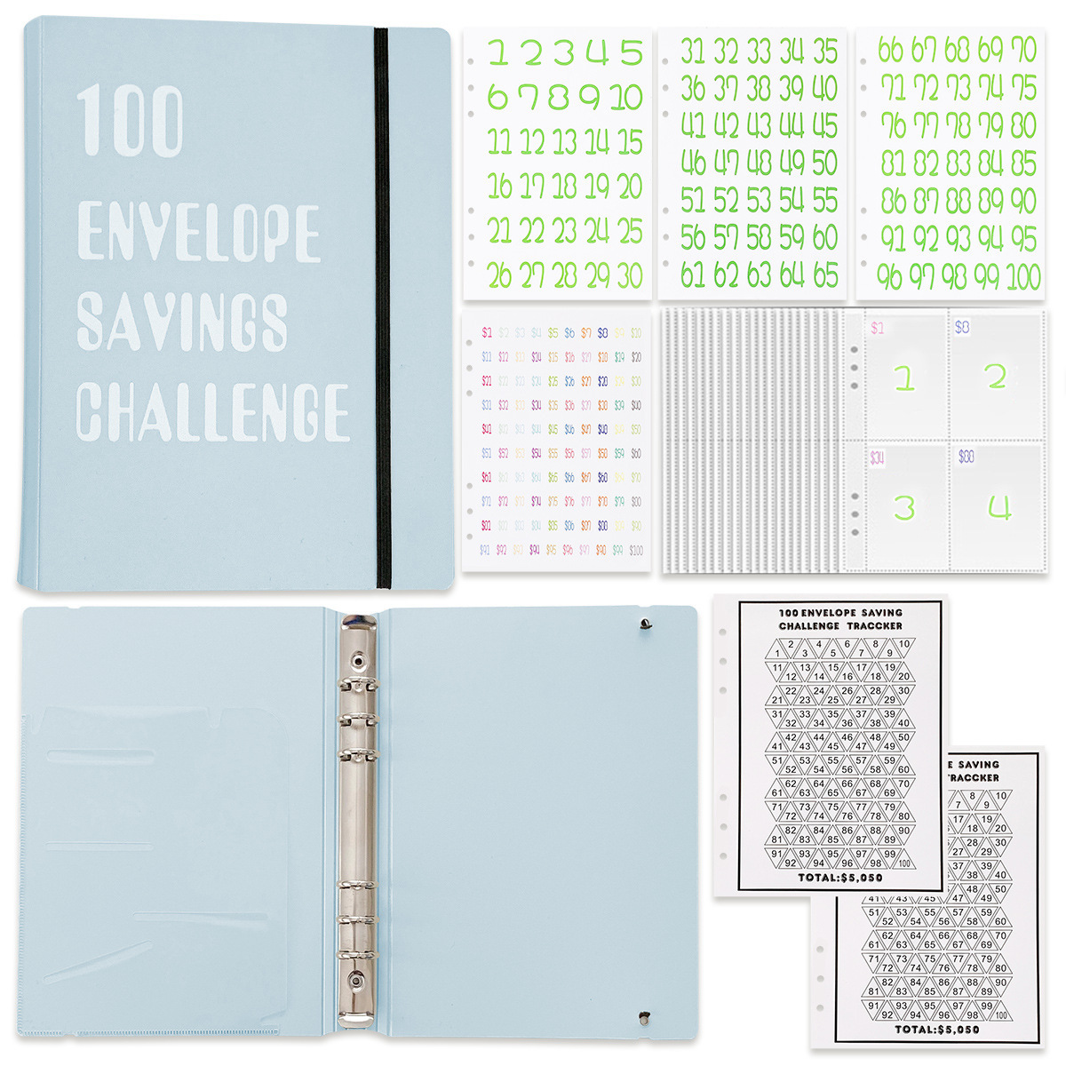 

Envelope Savings Challenge Binder - Way To 5,050 | Budget Planner With Cash Envelopes For , Budgeting Planner, Saving Money