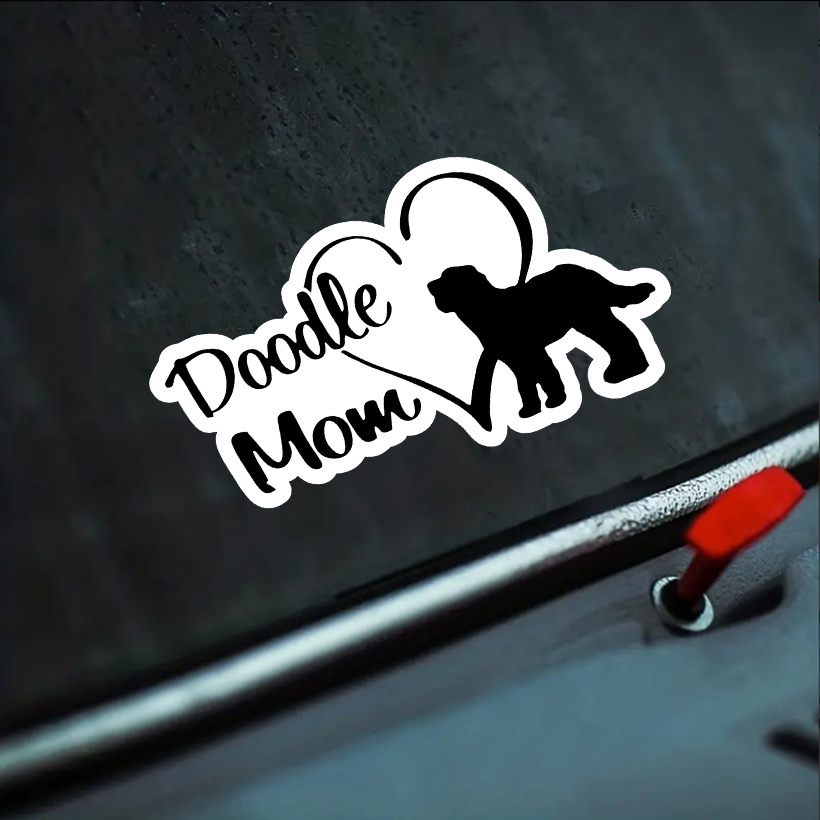 

1pc Doodle Mom Sticker, Cute Labradoodle Vinyl Sticker, For Cars, Trucks, Laptops For Car