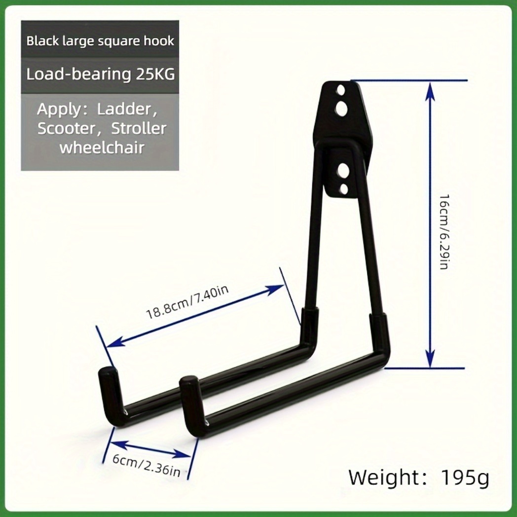 Large Long Wall Hook Storage STRONG Metal Ladder Tools Garage Shed Bike  Hooks