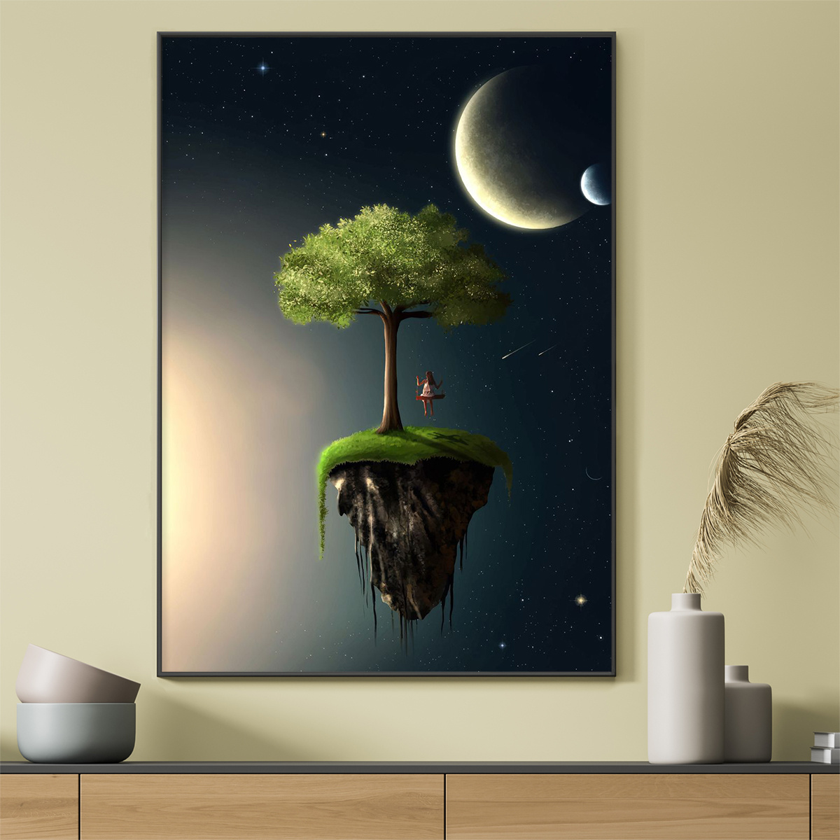 1pc Póster de Columpio para Niña en para Decoración Estrella, para  Galaxia Luna Astrona