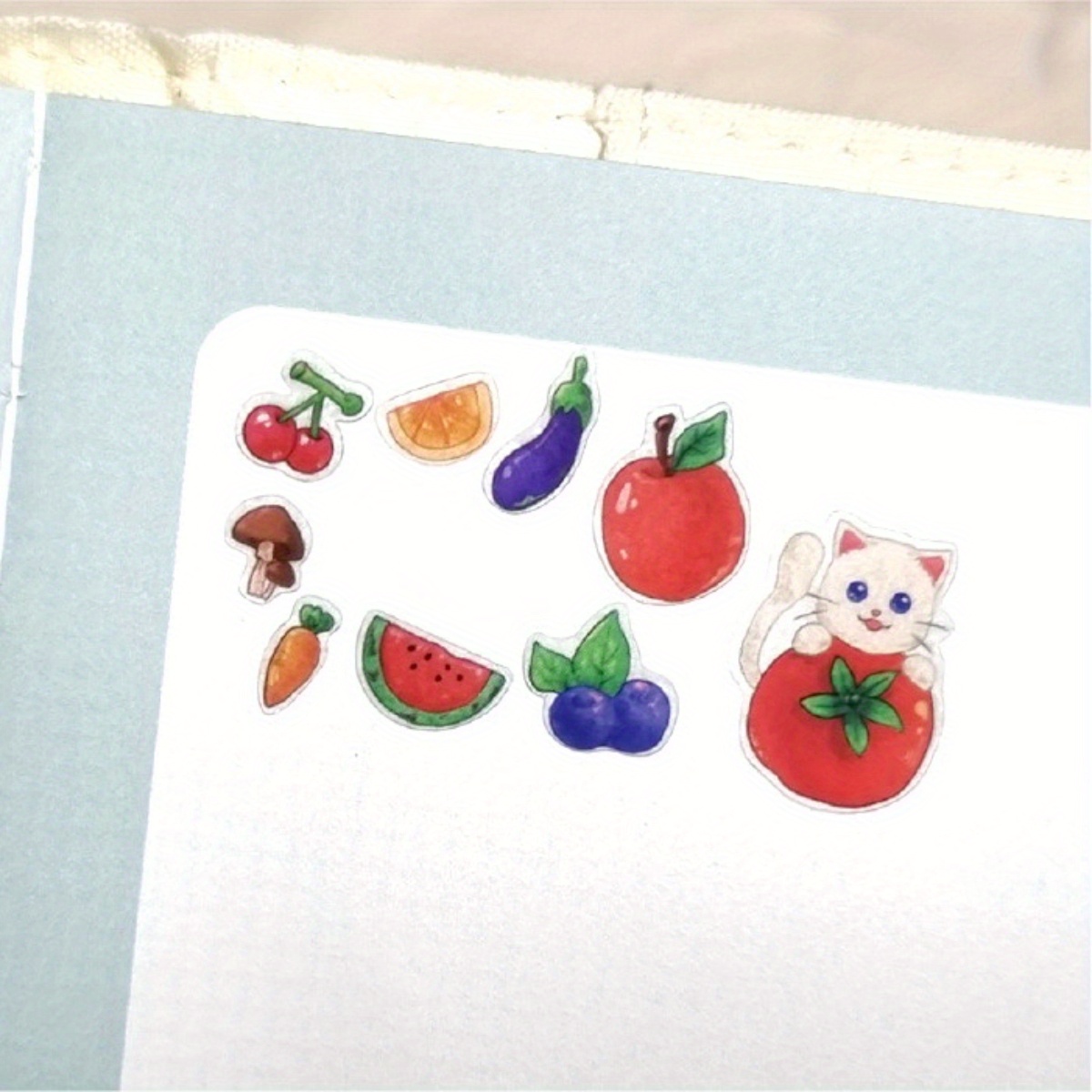 Cats Animals Fruits PVC Stickers Scrapbook Journal Diary Stationery Decor Gift