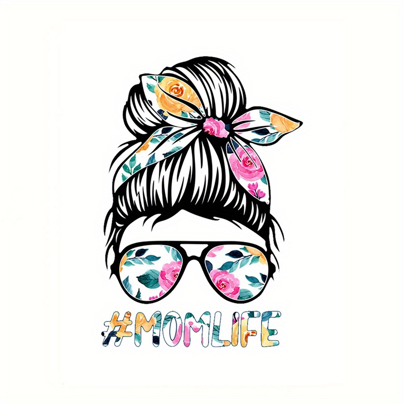 

Mom Life With Floral Car Stickers For Laptop Water Bottle Car Truck Motorcycle Vehicle Paint Window Wall Cup Toolbox Guitar Scooter Decals Auto Accessories