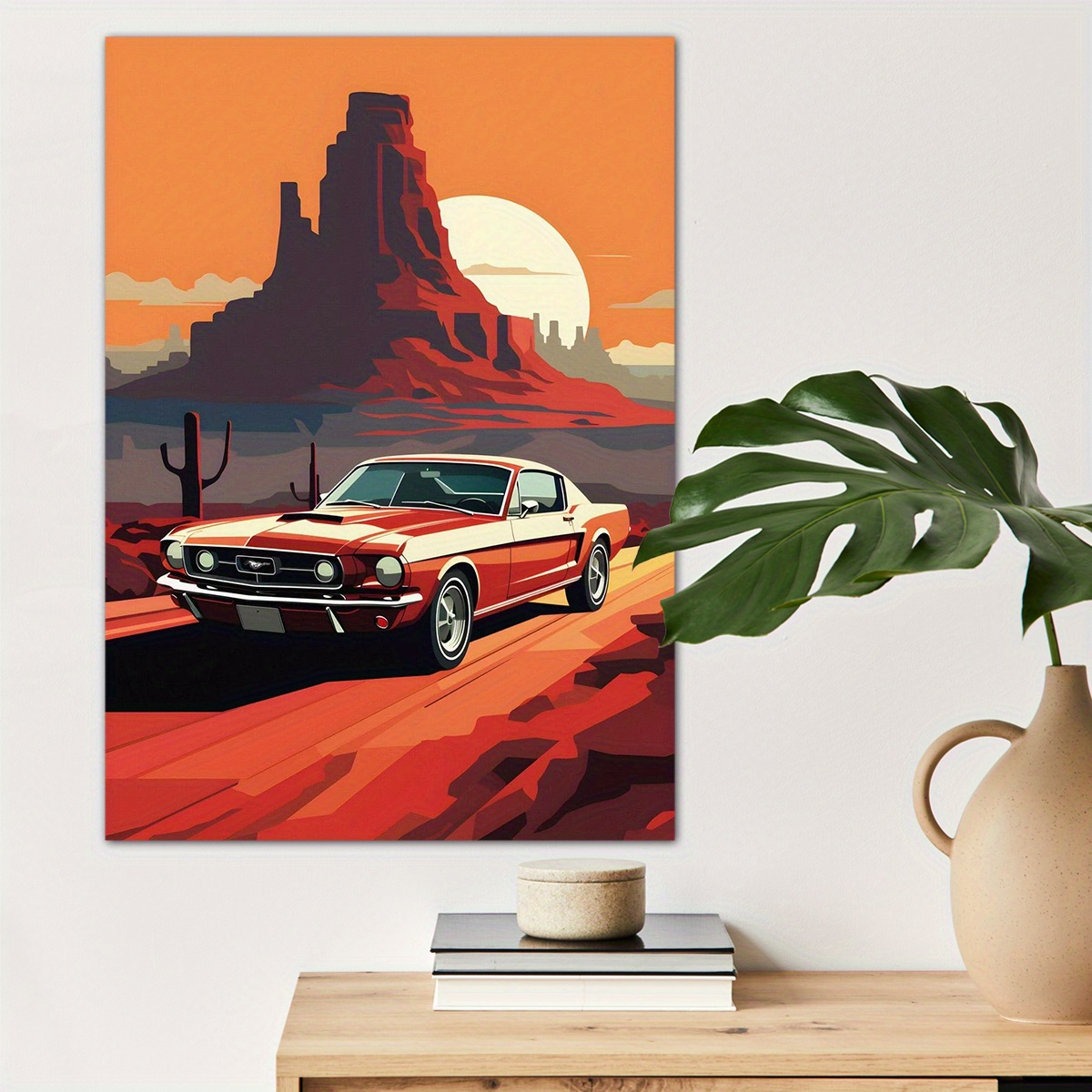 

1pc Car And Landscape Poster Canvas Wall Art For Home Decor, Car Lovers Poster Wall Decor Roadster Canvas Prints For Living Room Bedroom Kitchen Office Cafe Decor, Perfect Gift And Decoration