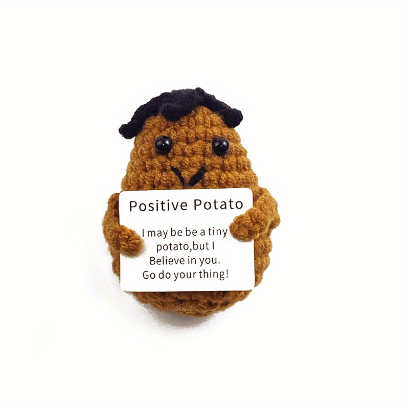 Mini Funny Positive Potato Positive Potato Crochet Cute Wool - Temu