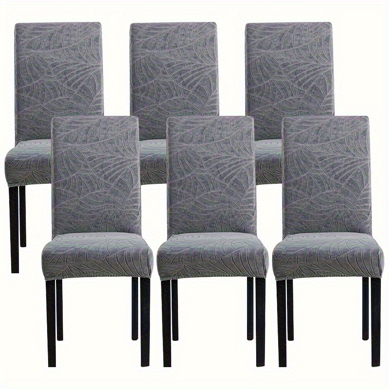 4/6pcs Large Tree Leaf Texture Jacquard Elastic Chair Cover, Removable And Washable, Child, Dog- And Pet-friendly, Suitable For Hotel Banquet Home Decoration
