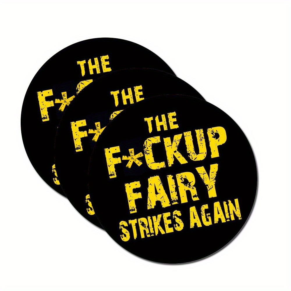 

Set Of 3 Fkup Fairy Hard Hat Sticker | Helmet Decal | Label Lunch Tool Box Motorcycle Construction