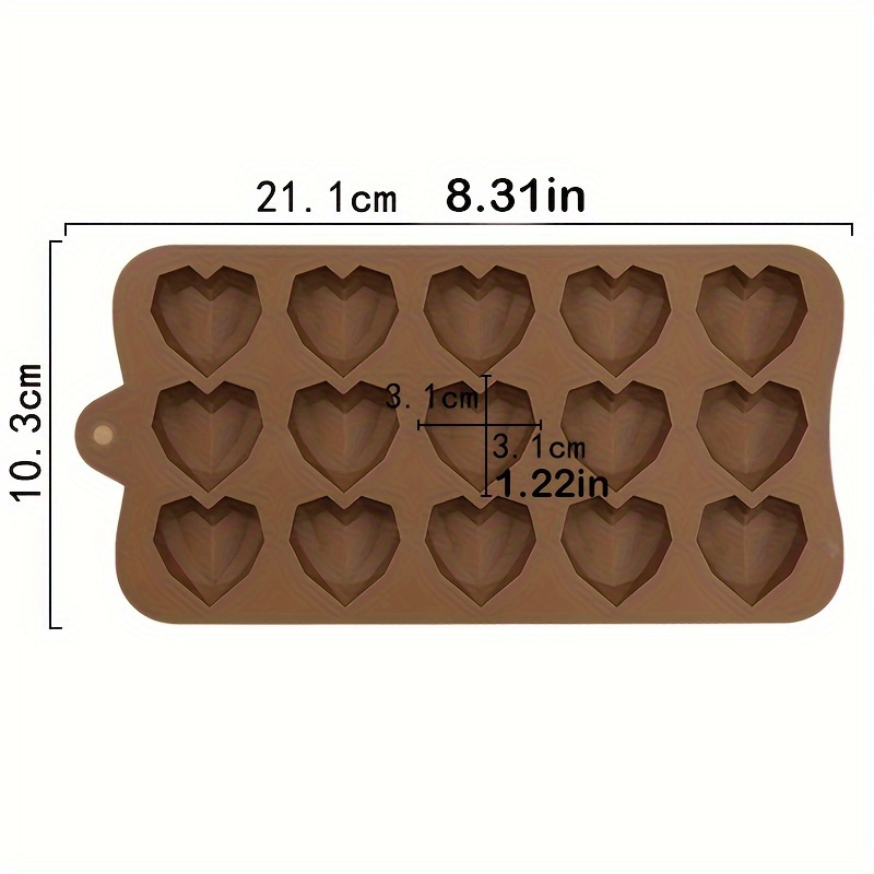 Heart-shaped Silicone Mold For Candle & Soap Making - 8/15 Geometric , Ideal For 's Day Dinners & Gifts